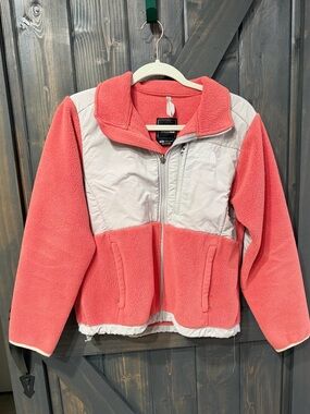 The North Face Salmon Pink Grey Denali Classic Fleece Jacket small
